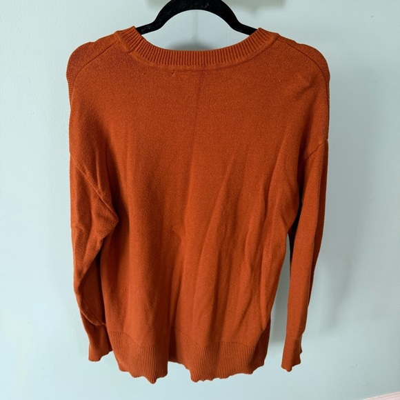 Free Assembly Womens Pullover Top Orange Long Sleeve Crew Neck Knit Size Large - Picture 4 of 5